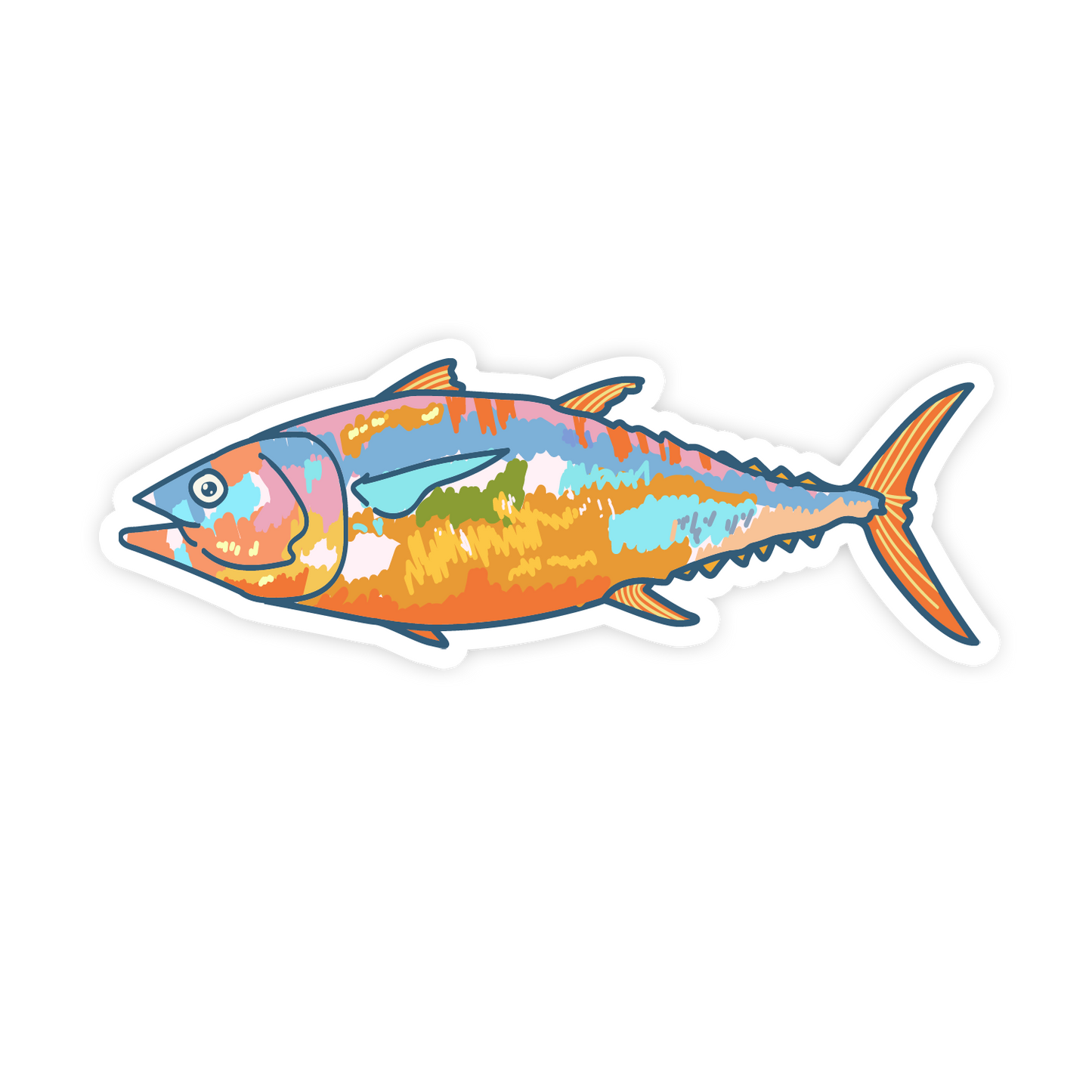 Colorful fish illustration on a white background