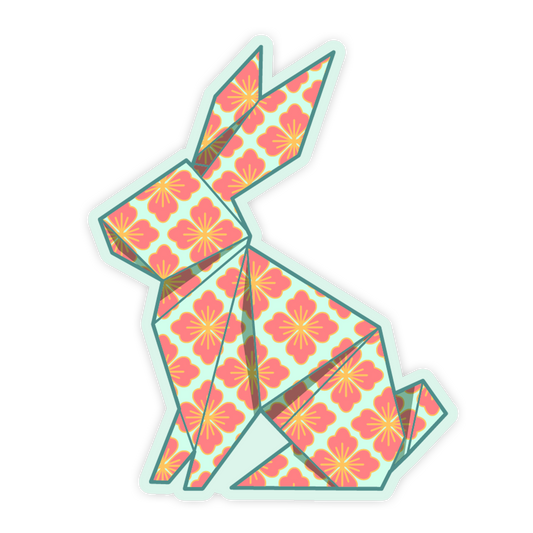 Origami Bunny Pastel Floral Stickers