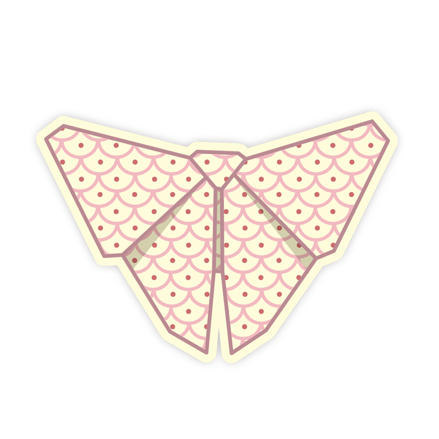Decorative bow with pink and white pattern on a beige background