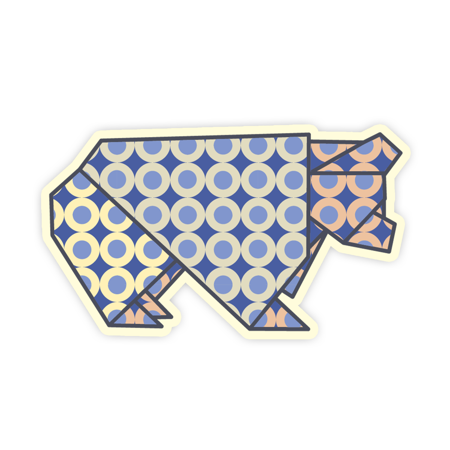 Geometric patterned object on a white background