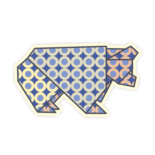 Geometric patterned object on a white background