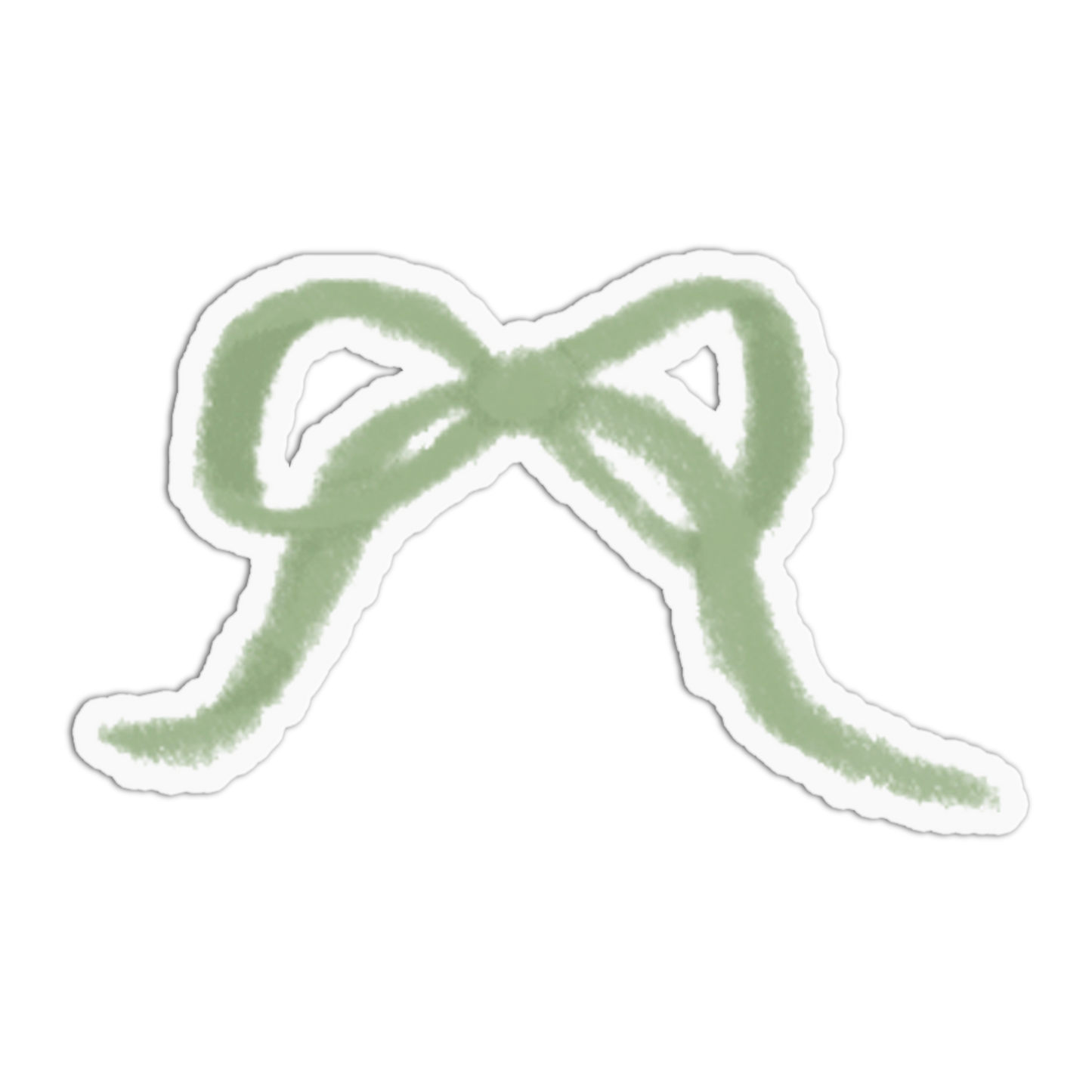 Sage Linen Bow Textured Sticker
