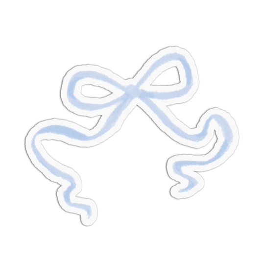 Sky Blue Twine Bow Textured Sticker