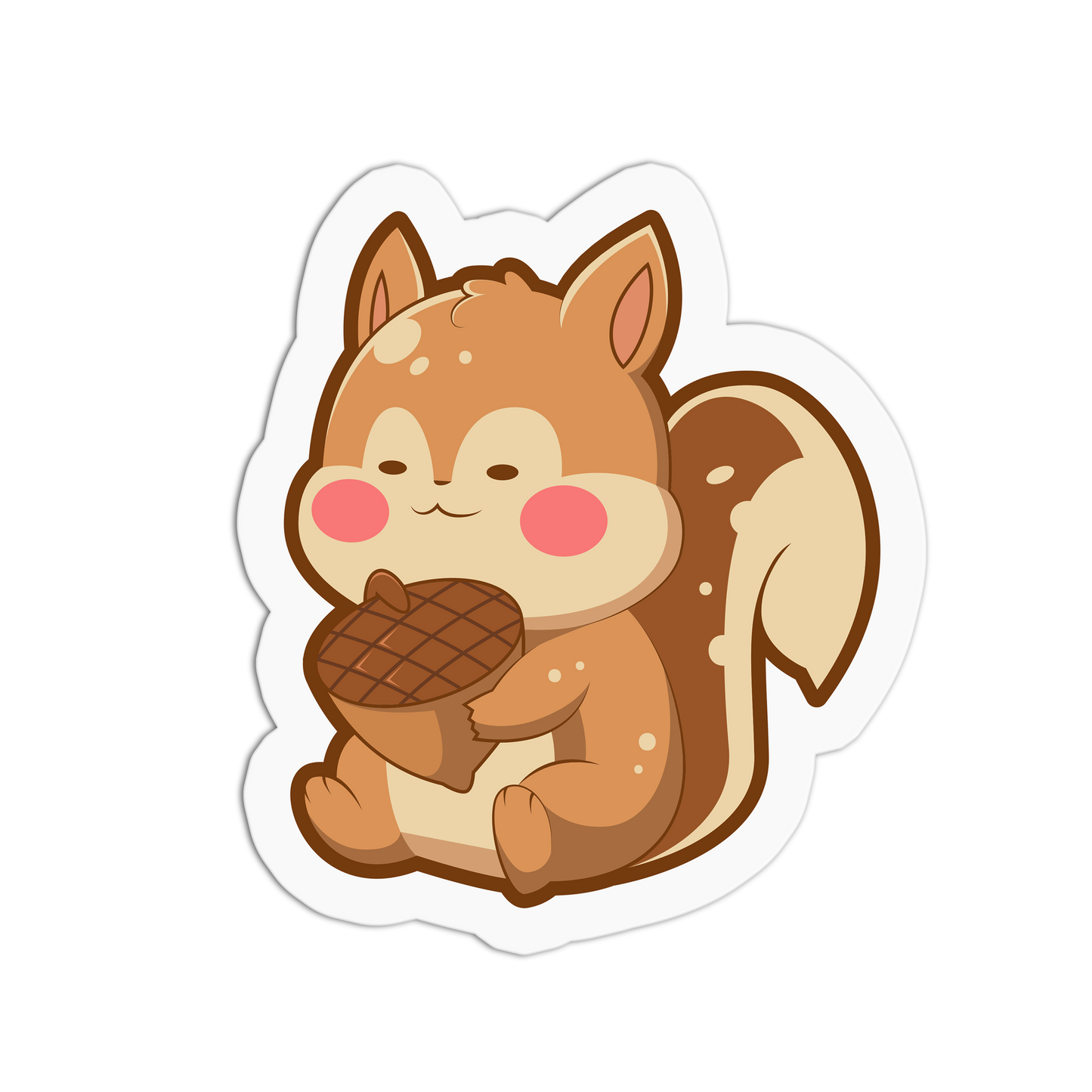 Holding Acorn Cute Squirrel Sticker