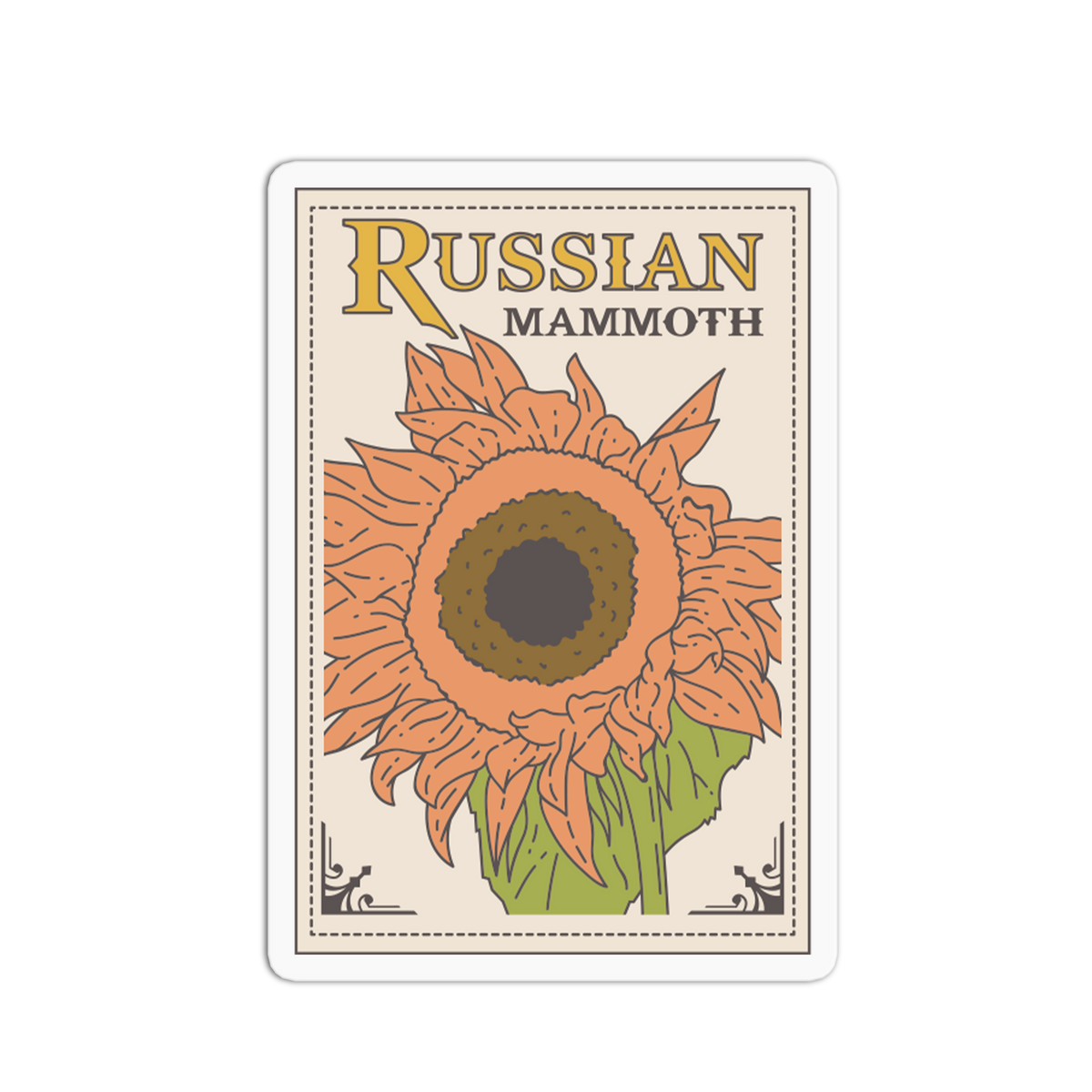 Russian Mammoth Sunflower Packet Sticker