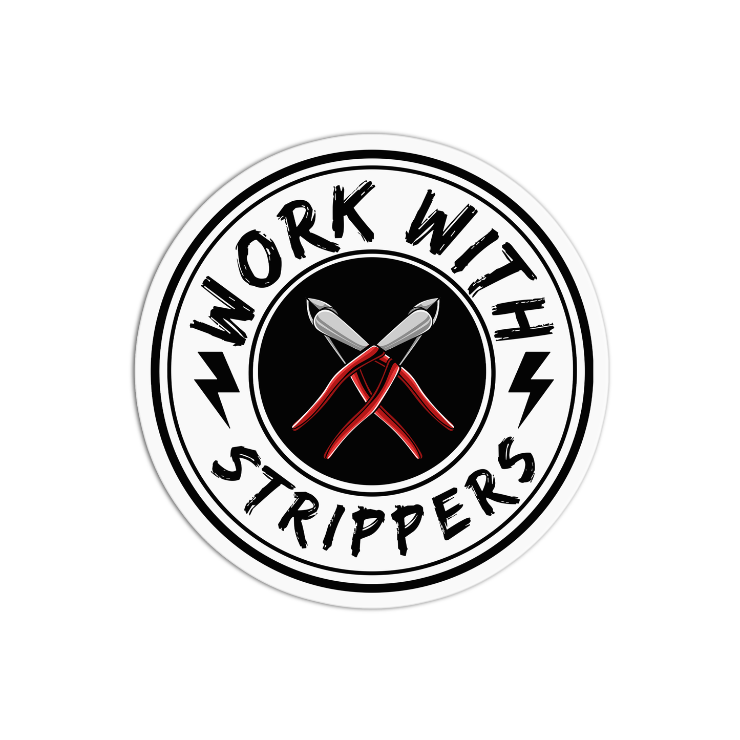 Work with strippers Utility Worker Sticker
