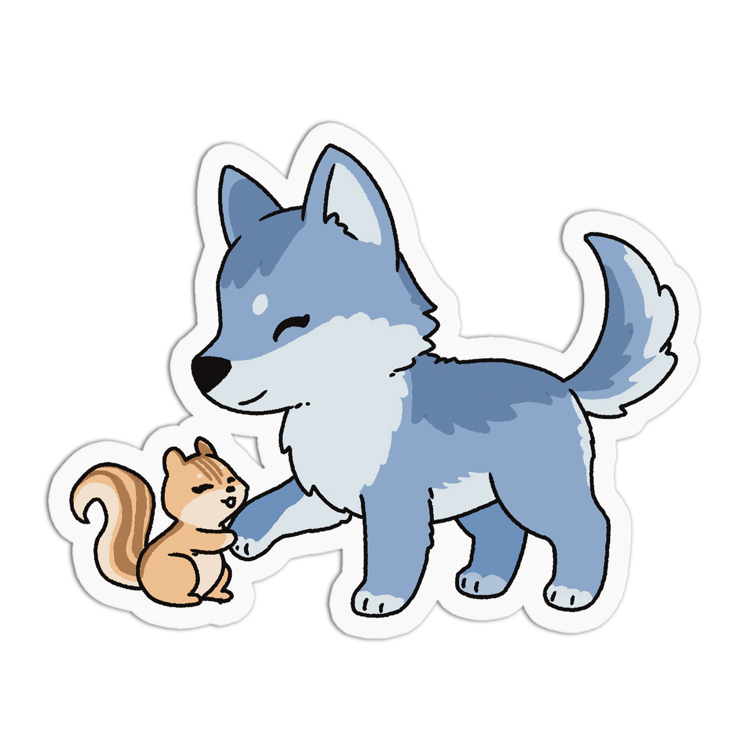 Chipmunk and Wolf Pup Sticker