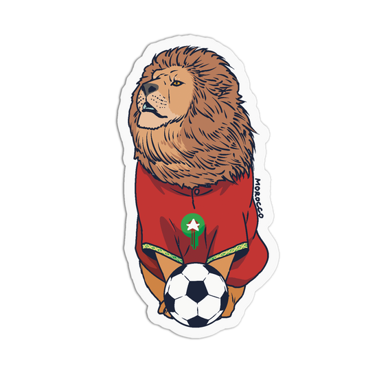Morocco Lion Soccer World Cup Sticker