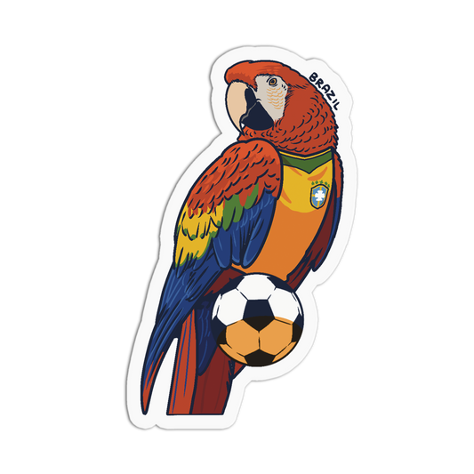 Brazil Macaw Soccer World Cup Sticker