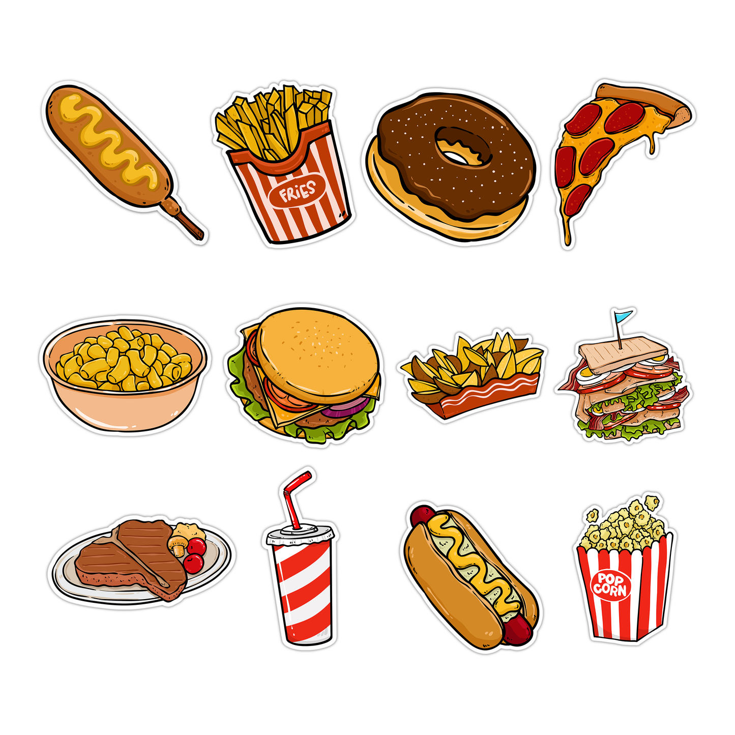 American Food Collection Sticker Pack