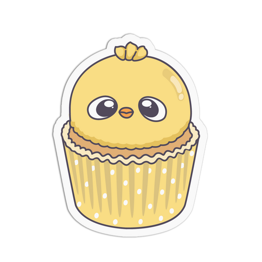 Little Yellow Chick Animal Cupcake Sticker