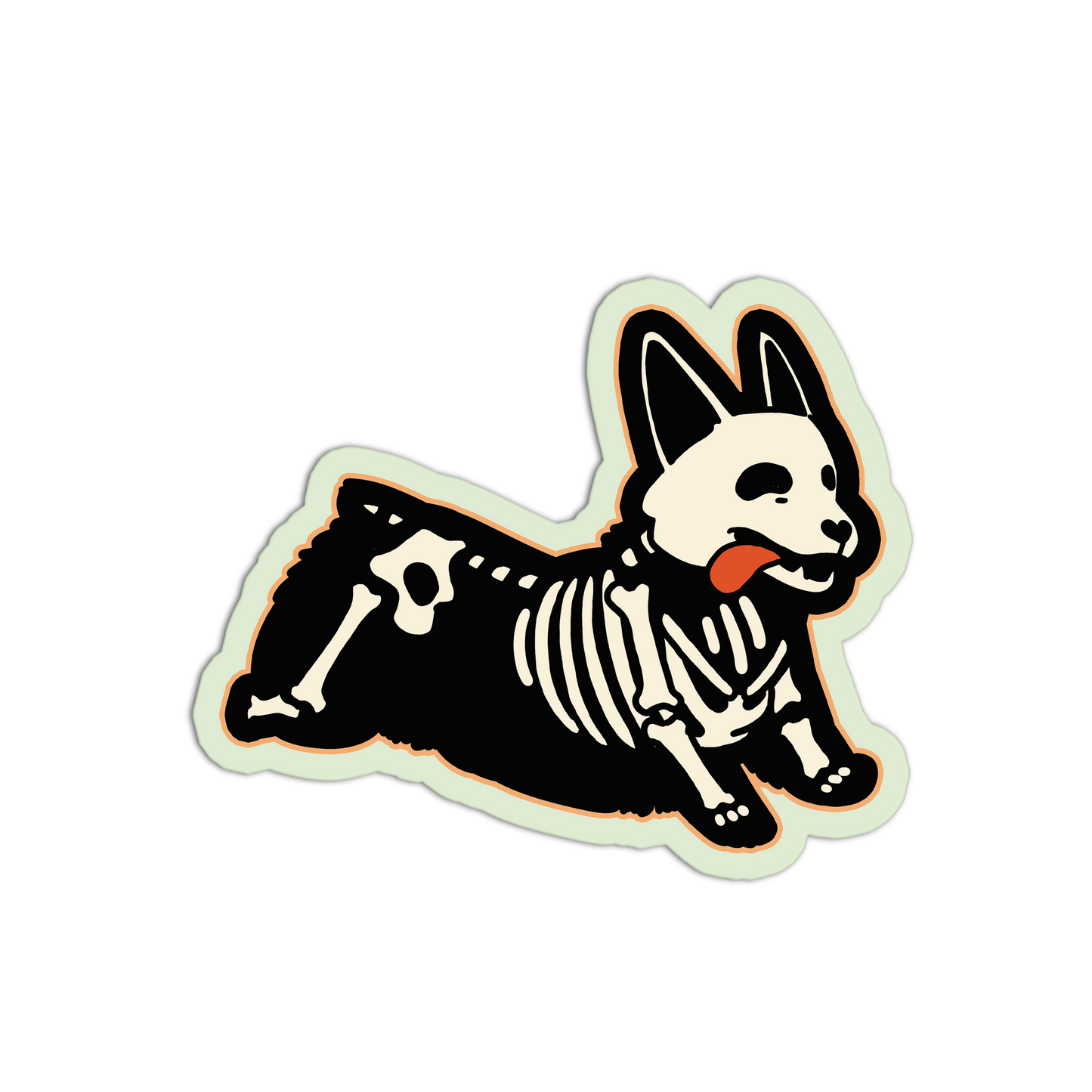 Corgi Skeleton Animal Stickers
