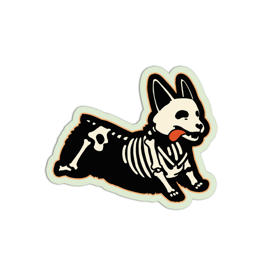 Corgi Skeleton Animal Stickers