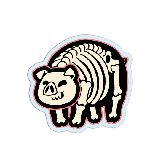 Pig Skeleton Animal Stickers
