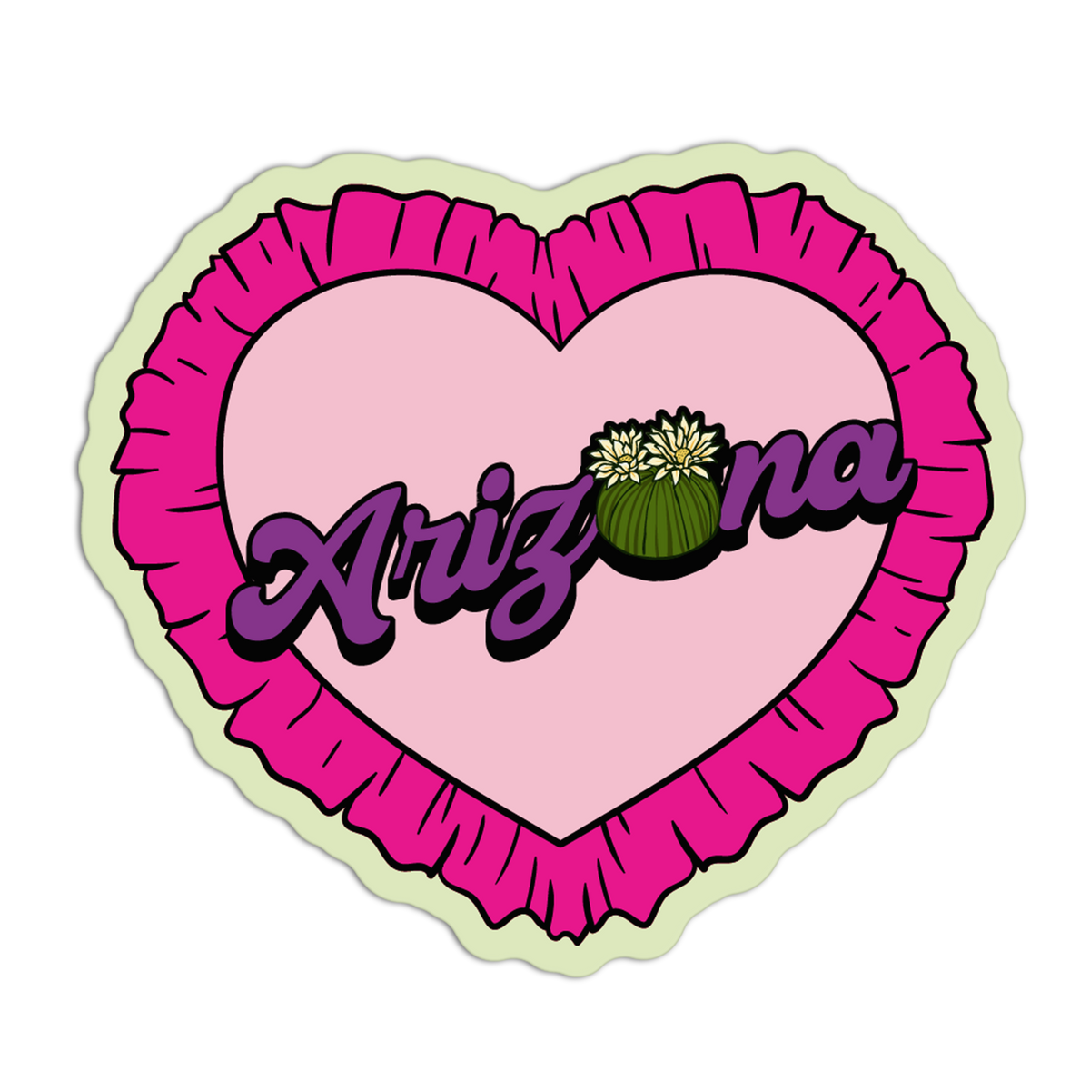 Ruffled Heart - Coquette Arizona Sticker