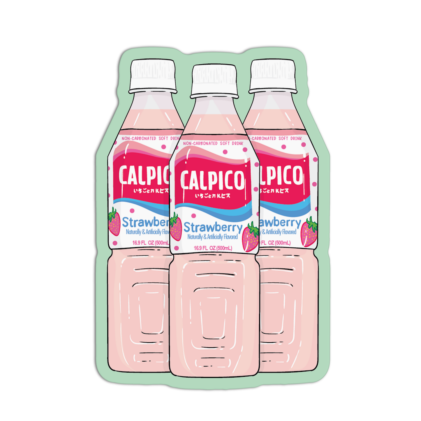 Calpico Strawberry Asian Drinks Stickers