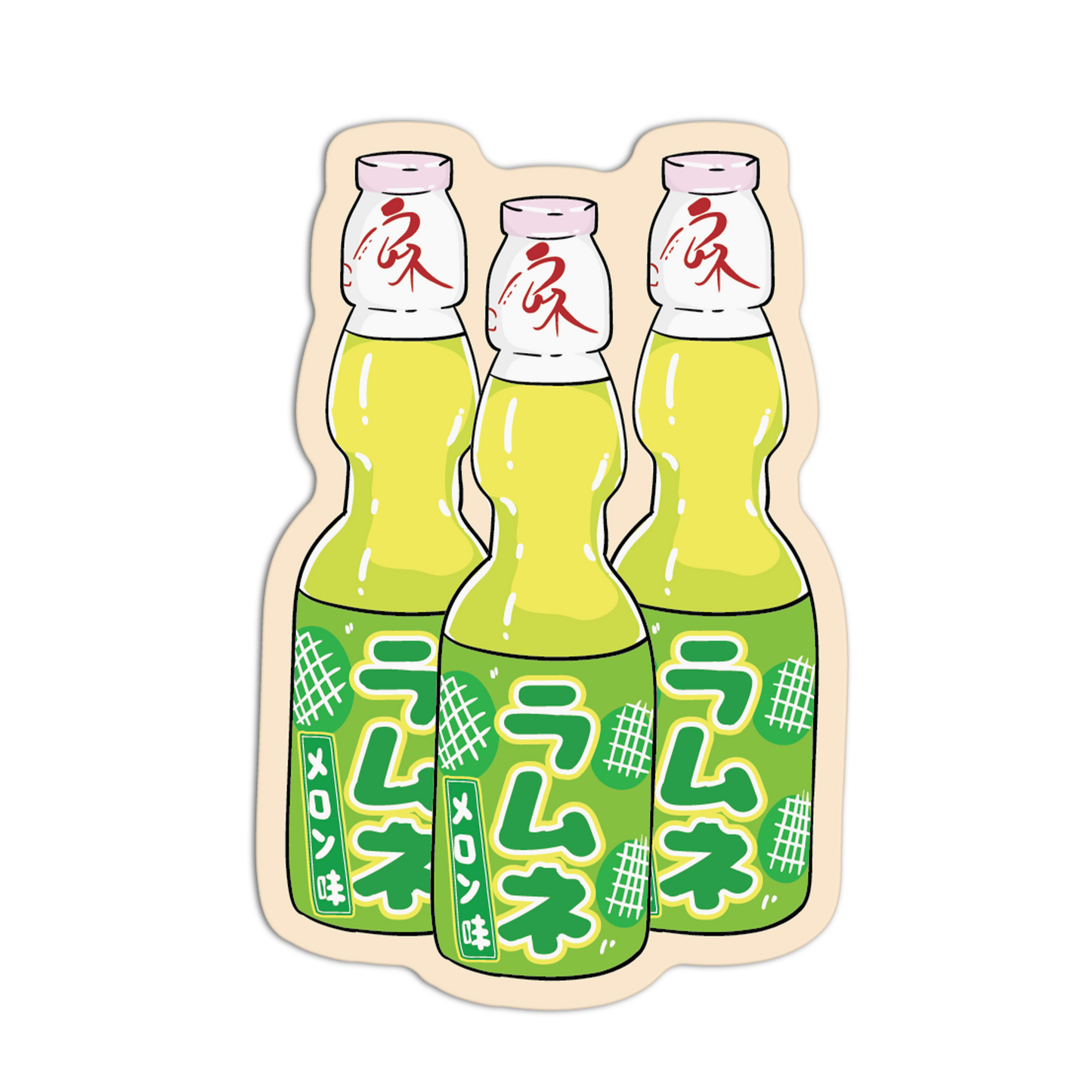 Melon Marble Pop Asian Drinks Stickers