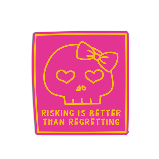 Risk > Regret Quote for Coffee Stickers