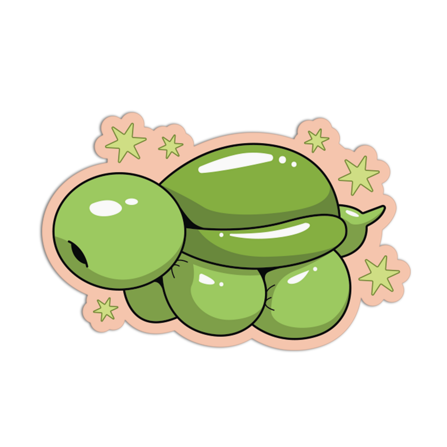 Green Turtle Balloon Animal Sticker
