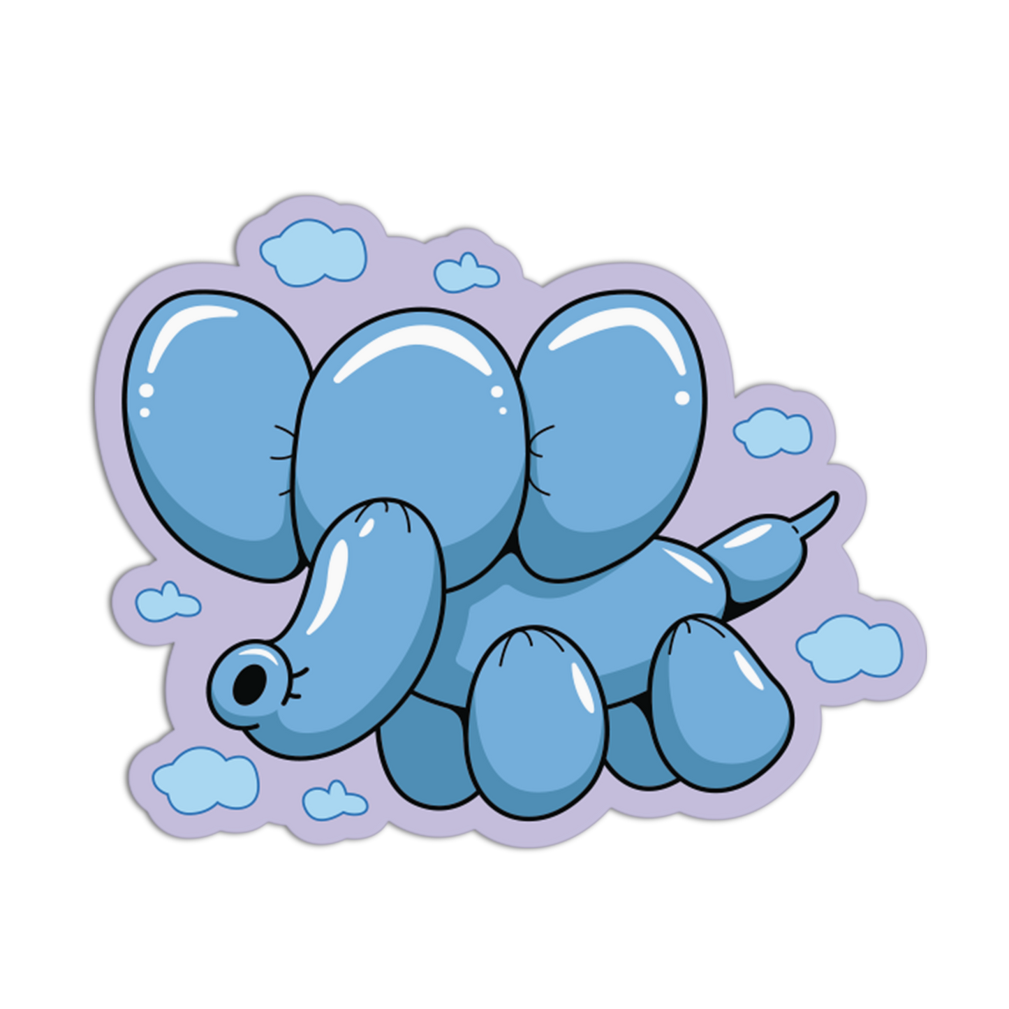 Blue Elephant Balloon Animal Sticker