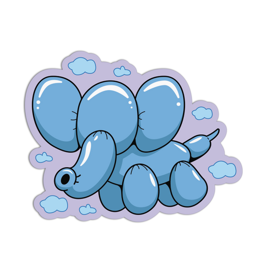 Blue Elephant Balloon Animal Sticker