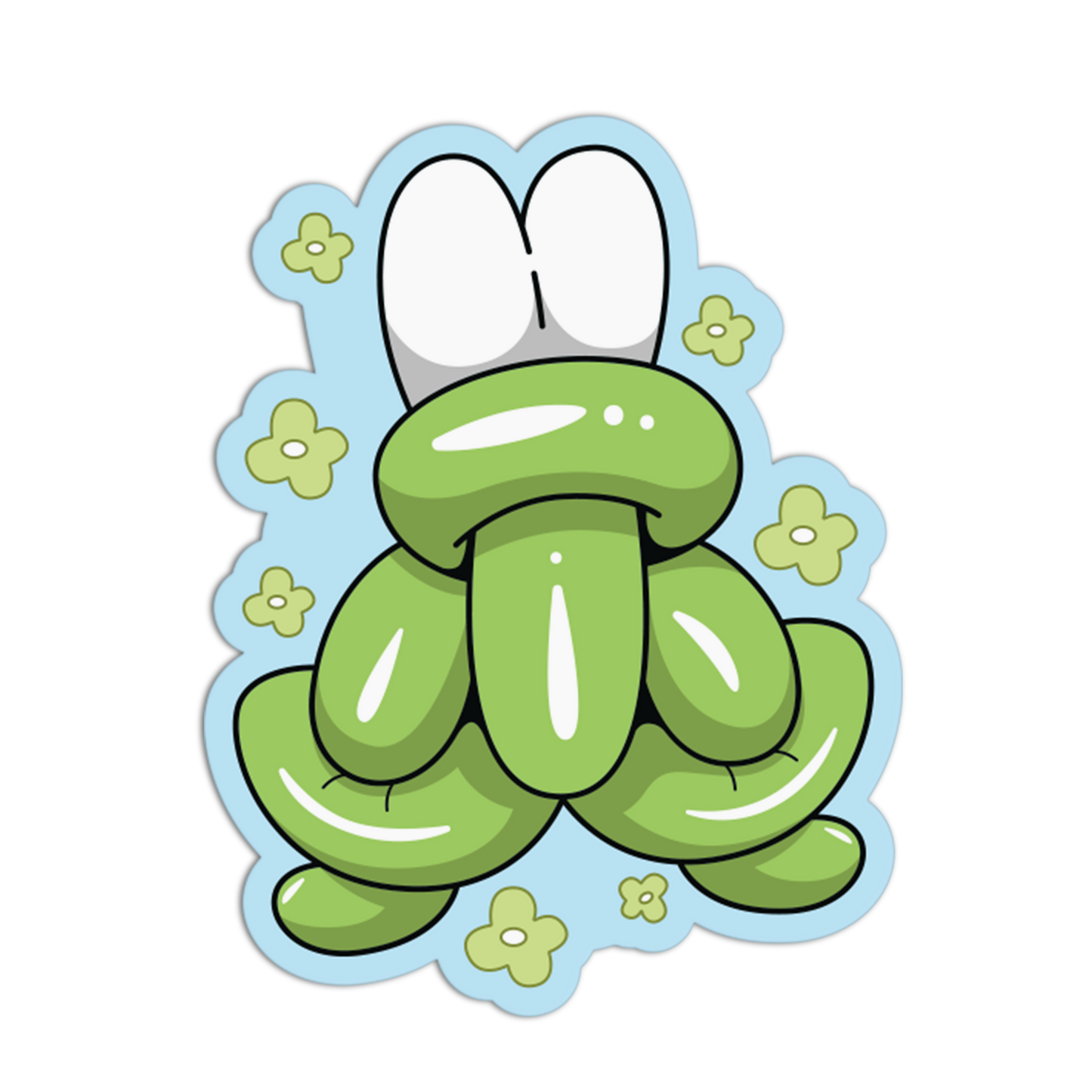Green Frog Balloon Animal Sticker