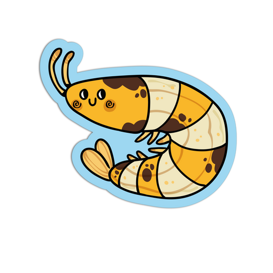 Striped Shrimp in Banana Animals Sticker