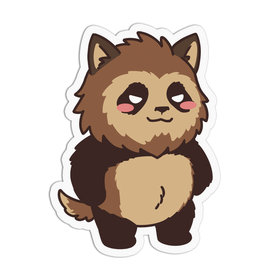 Fluffy Brown Werewolf Bears Halloween Party Sticker
