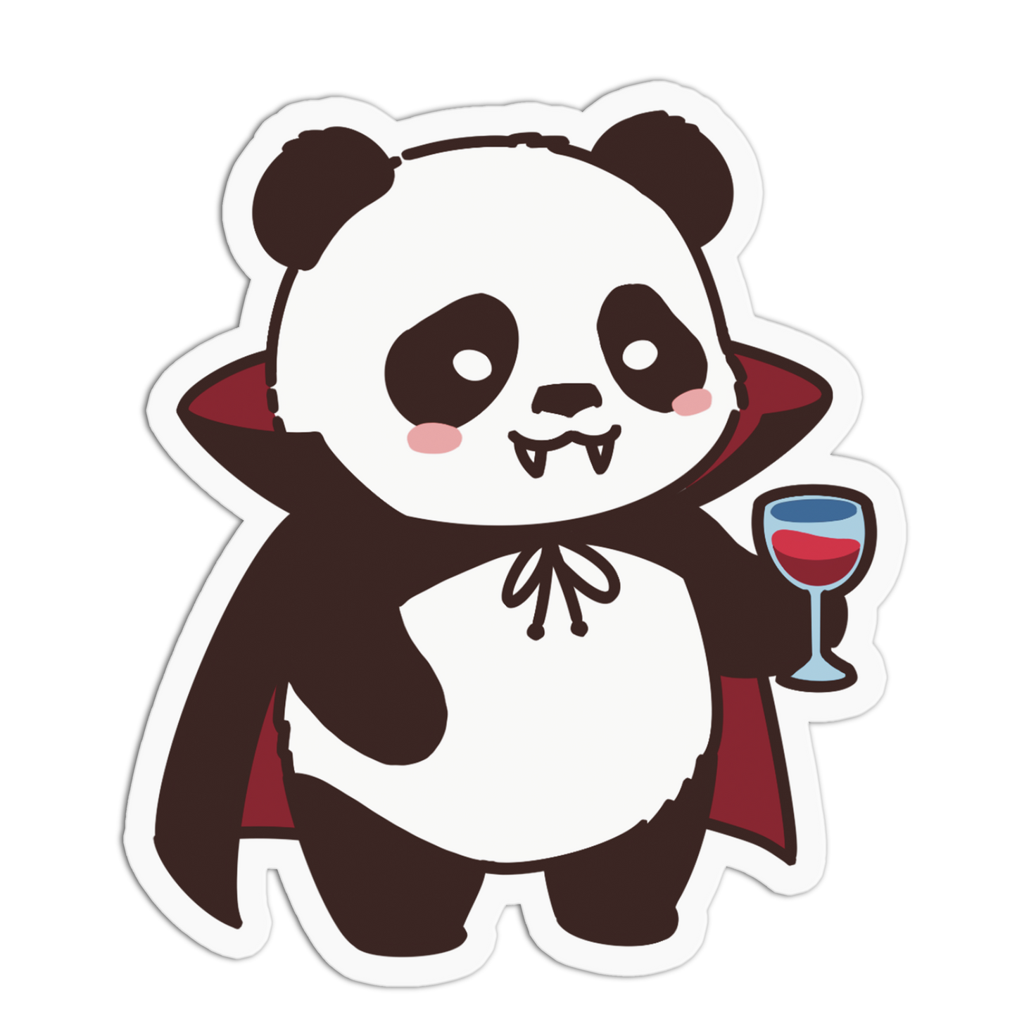 Cute Vampire Panda Bears Halloween Party Sticker