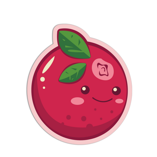 Cute cartoon apple with a smiling face on a white background