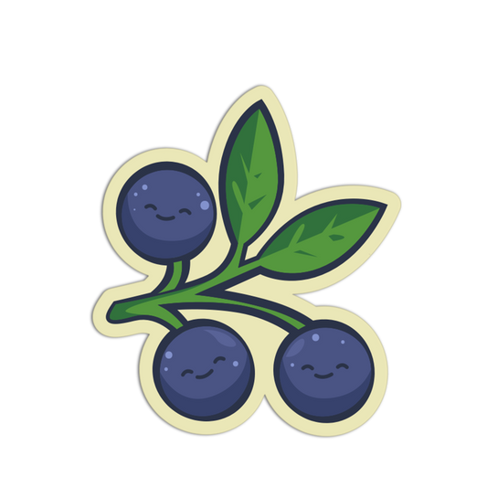 Blueberry Trio Branch - Berries Stickers