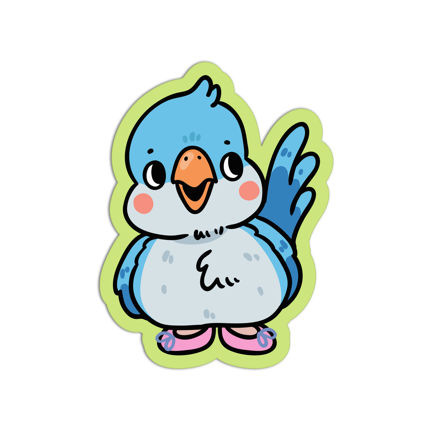 Pink Ballet Flats Bluebird - Birds With Shoes Sticker