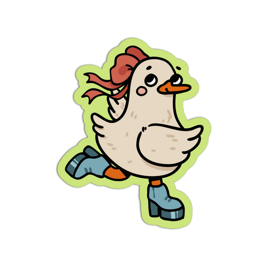 Blue Platform Boots Duck - Birds With Shoes Sticker
