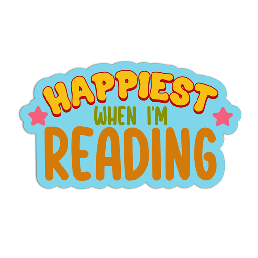Happiest When I'm Redaing Books And Readings Sticker