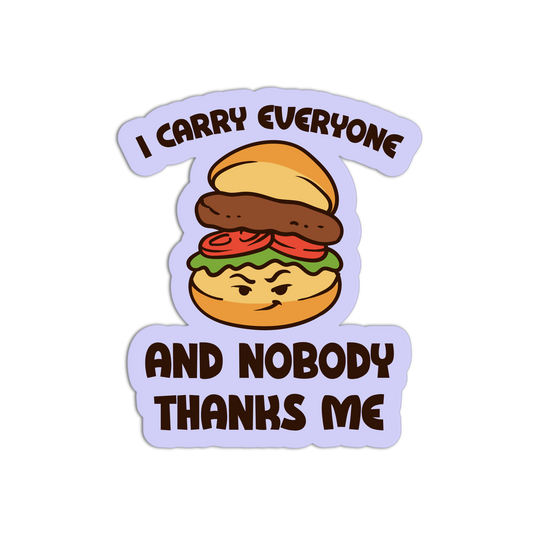 Grumpy Bottom Bun - Burger And Fries Sticker