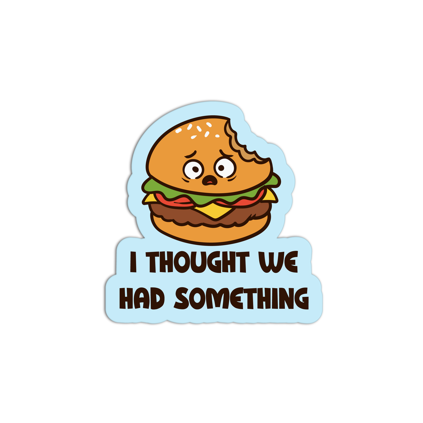Heartbroken Bitten Burger - Burger And Fries Sticker