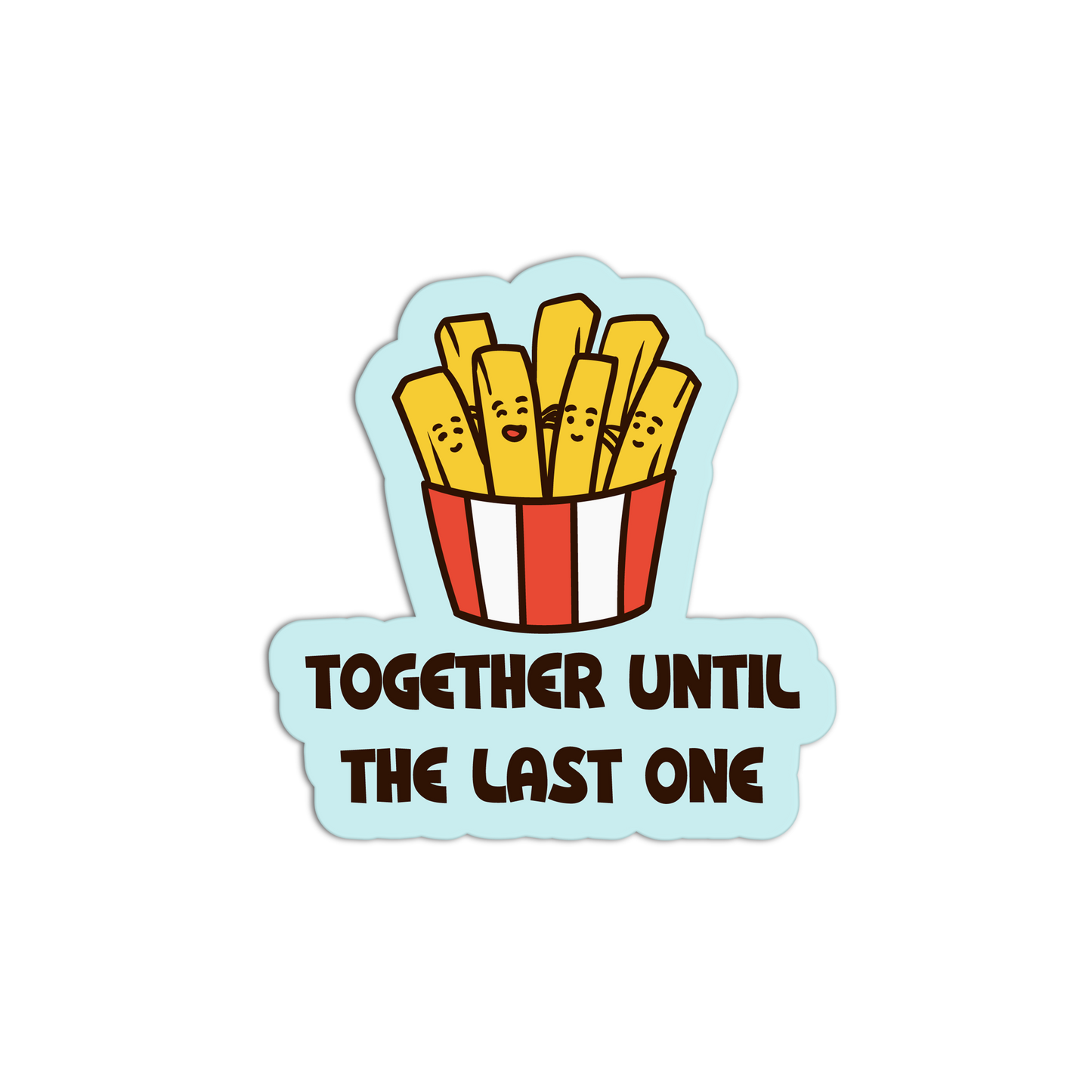 Happy French Fry Fam - Burger And Fries Sticker