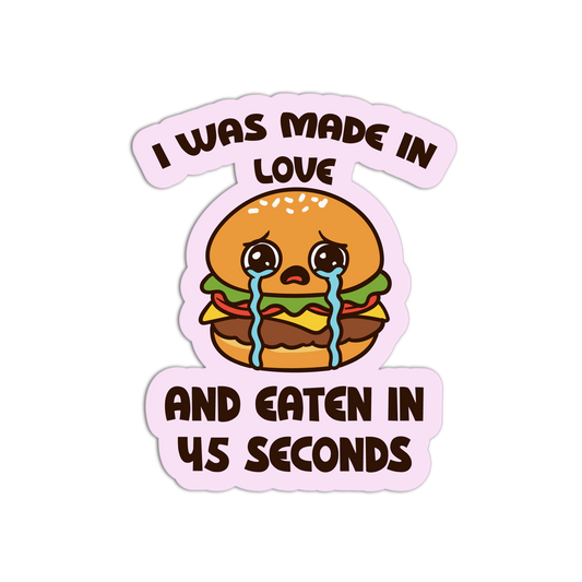 Crying Fast Food Burger - Burger And Fries Sticker