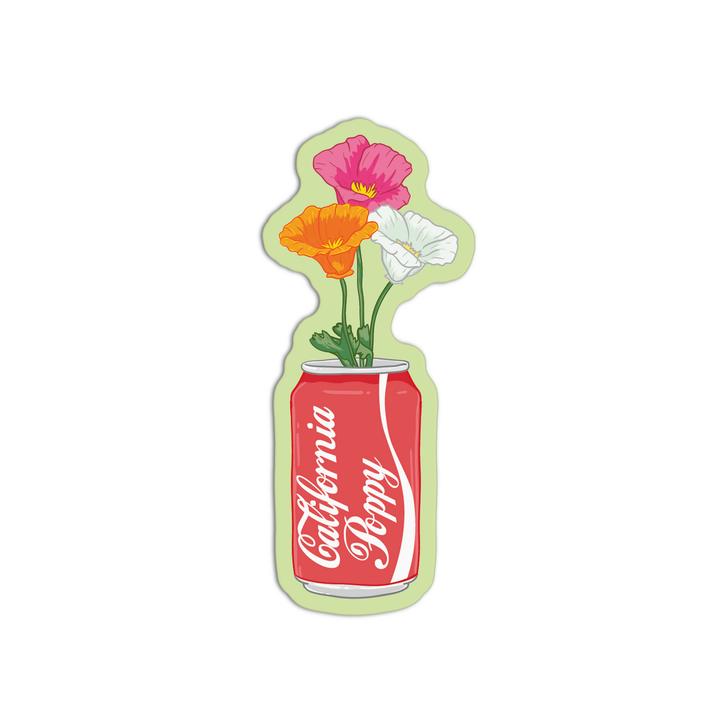 Cali Poppy in Can California Poppy Sticker