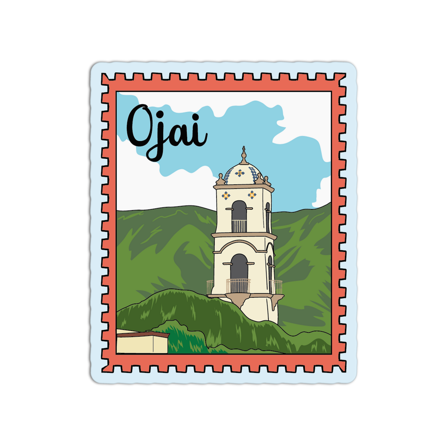 Ojai Valley California Stamp Sticker