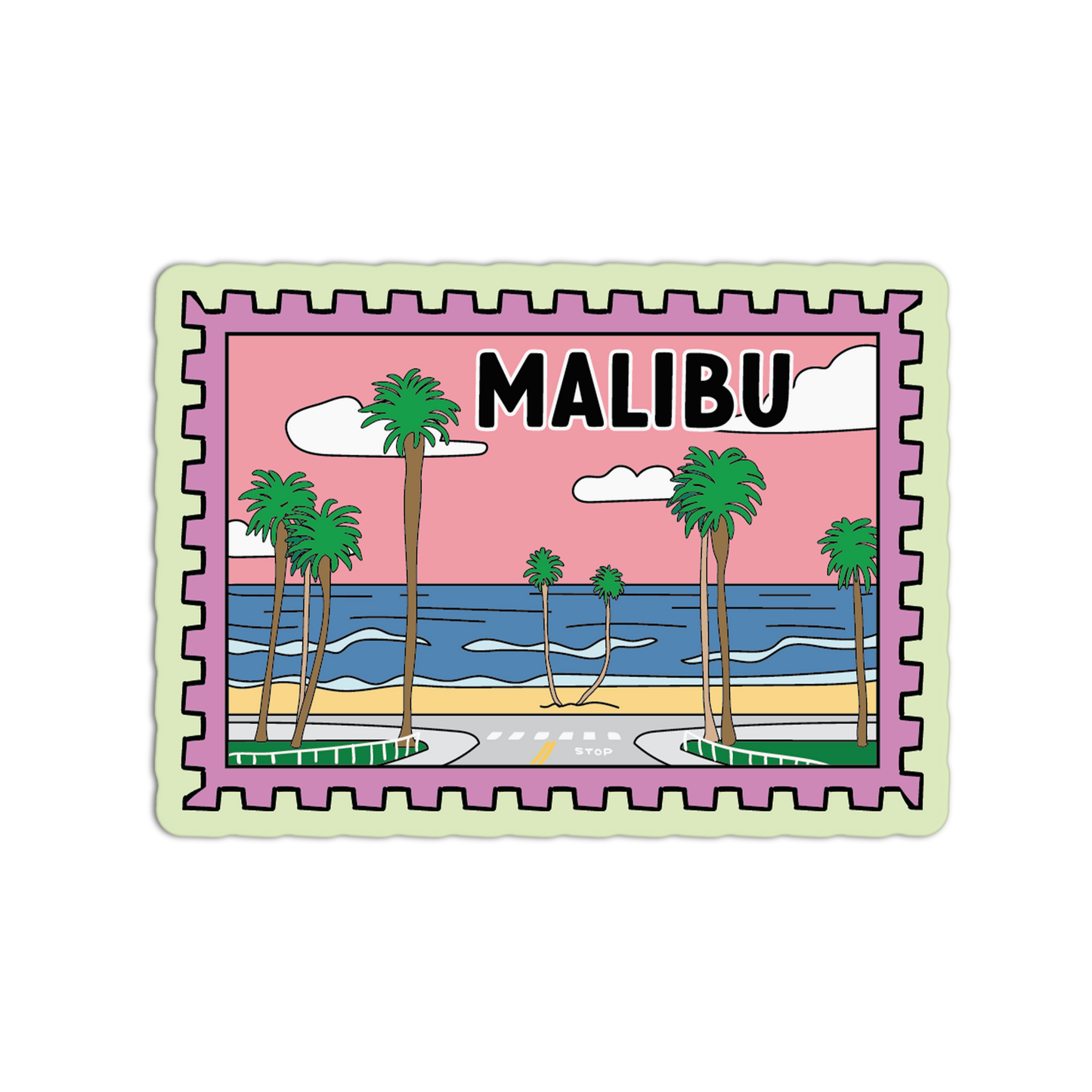 Malibu Moonlight California Stamp Sticker