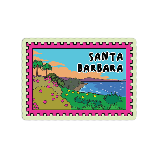 Santa Barbara Sunset California Stamp Sticker