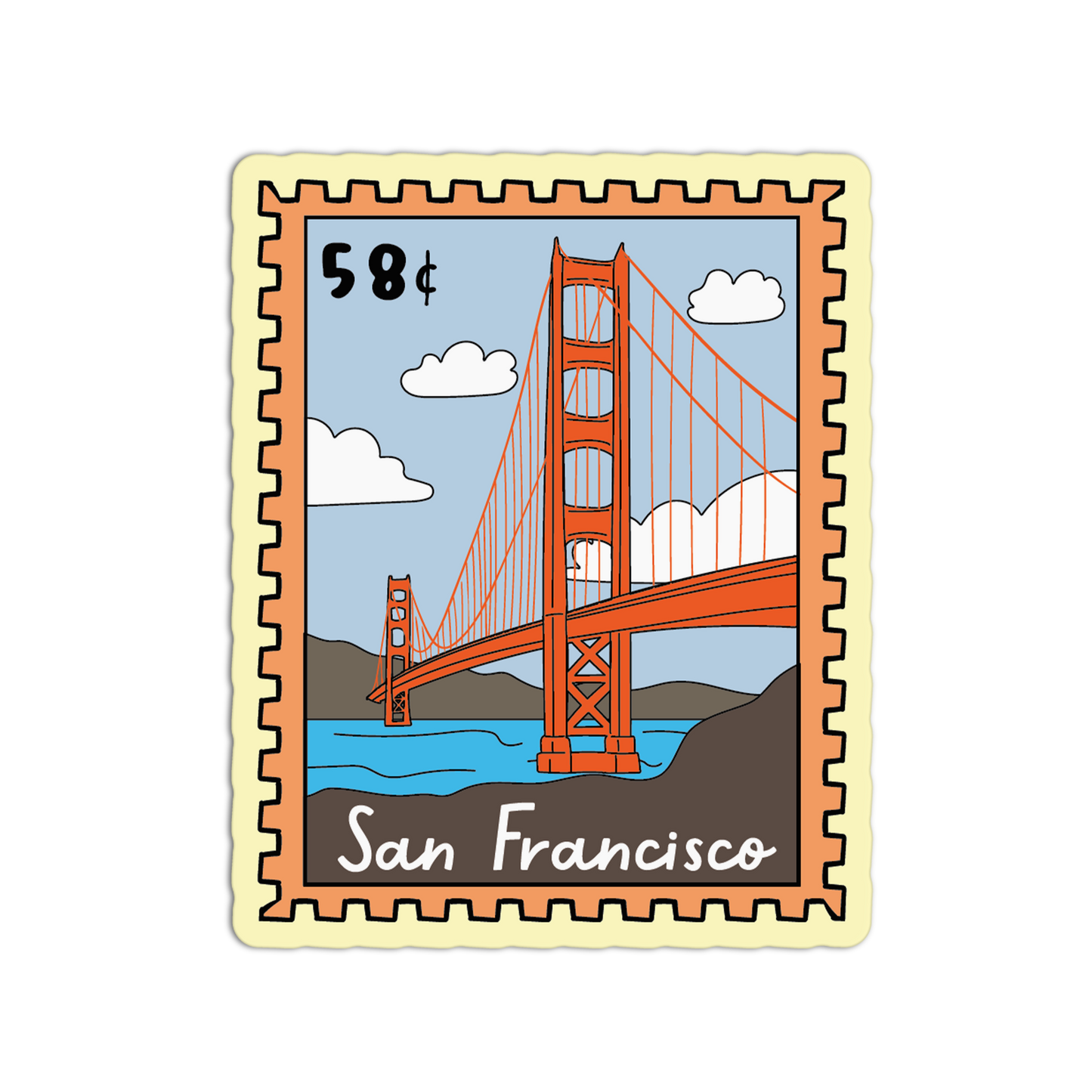 San Francisco Bay California Stamp Sticker
