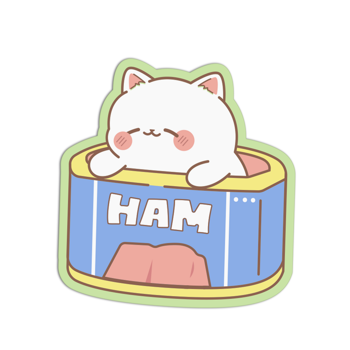 Cute Cat Inside Ham Can Cats Sticker