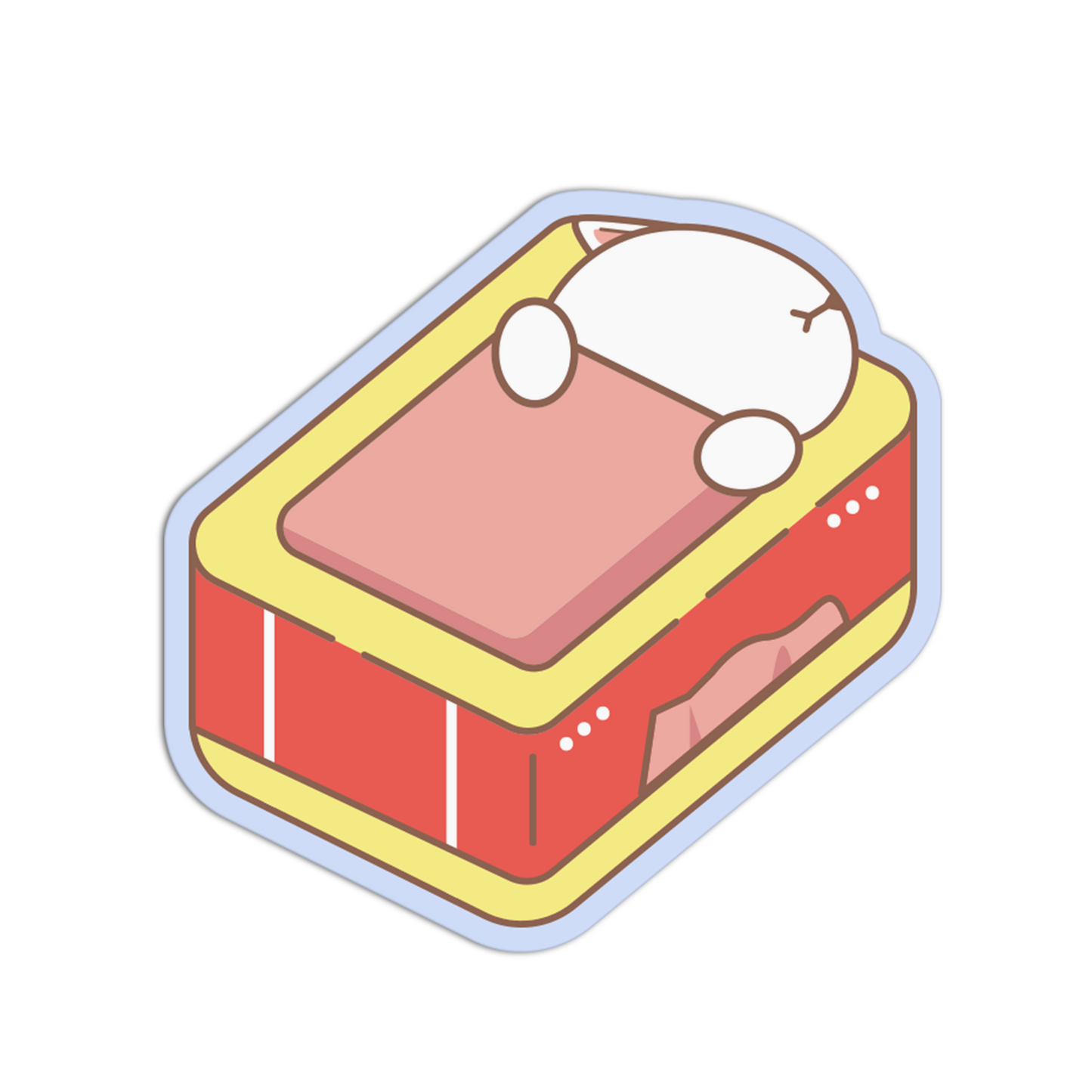 Cat Sleeping On Ham Can Cats Sticker