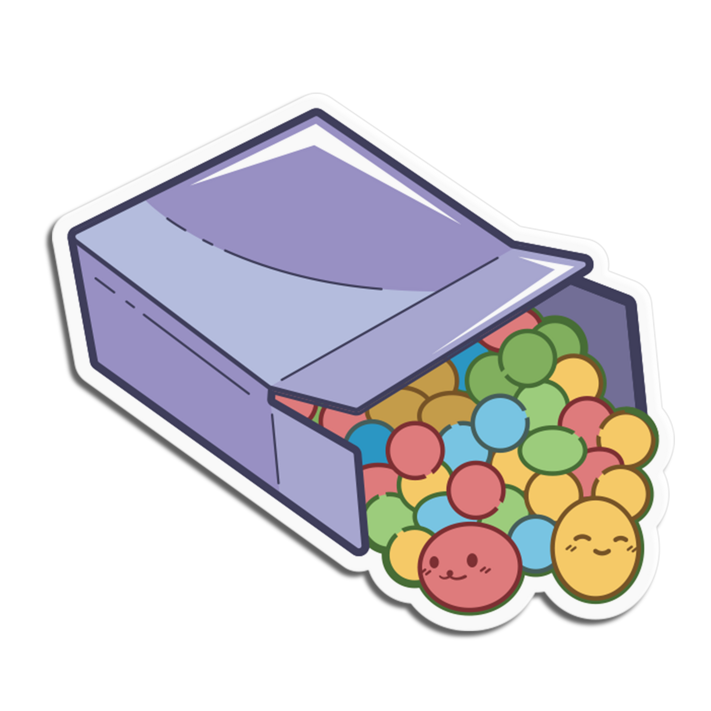 Spilled Box Candies Sticker