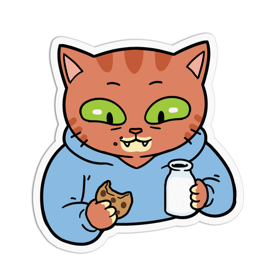 Cookie & Milk Ginger Cute Catz Playful Kitty Sticker