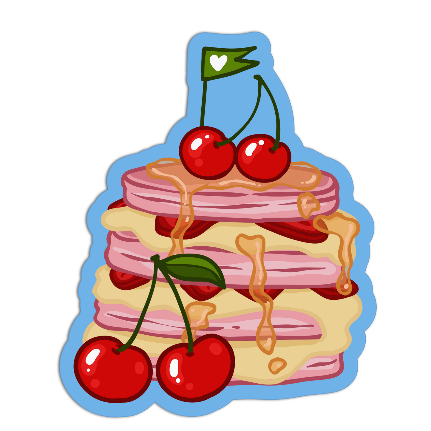 Pink Velvet Pancake Cherries Stickers