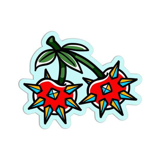 Spiked Pair - Cherry Tattoo Sticker