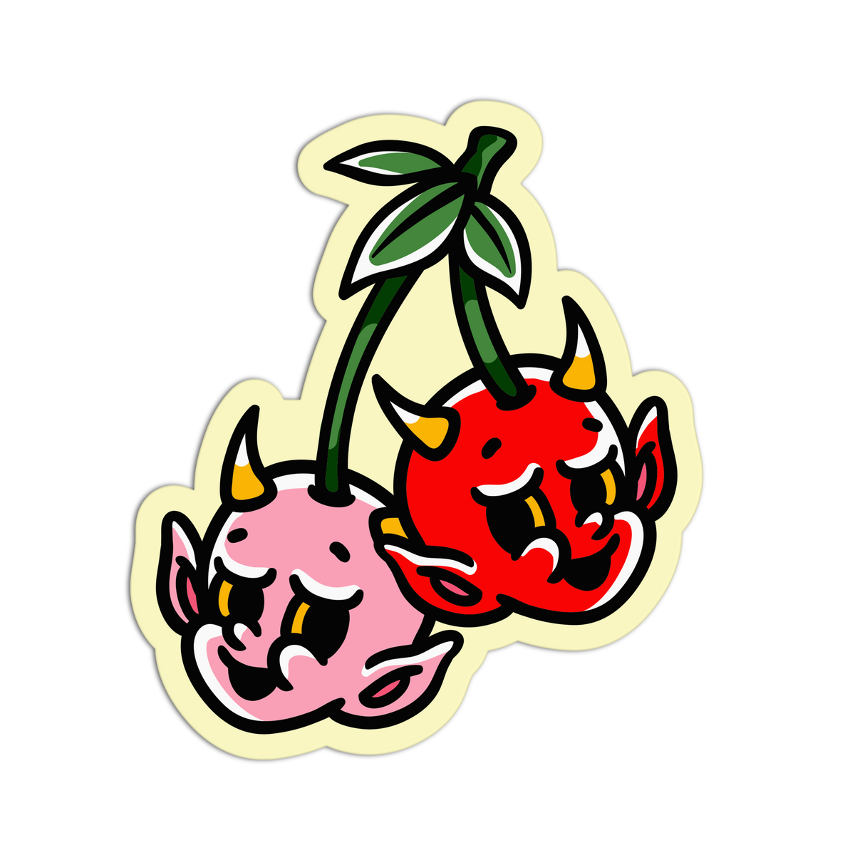 Twin Devils - Cherry Tattoo Sticker